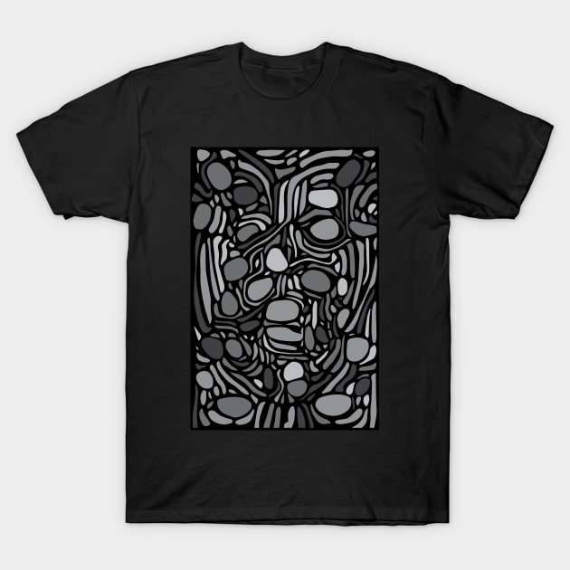 Abstract Shades of Grey T-Shirt by ArtFactoryAI